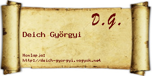 Deich Györgyi névjegykártya